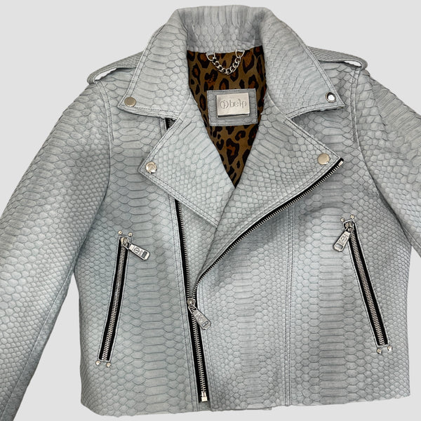 PYTHON LEATHER BIKER JACKET