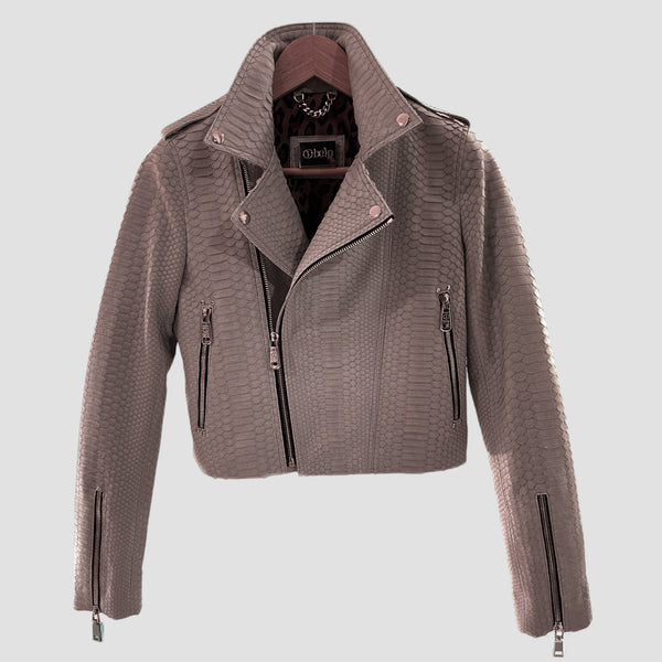 PYTHON LEATHER BIKER JACKET