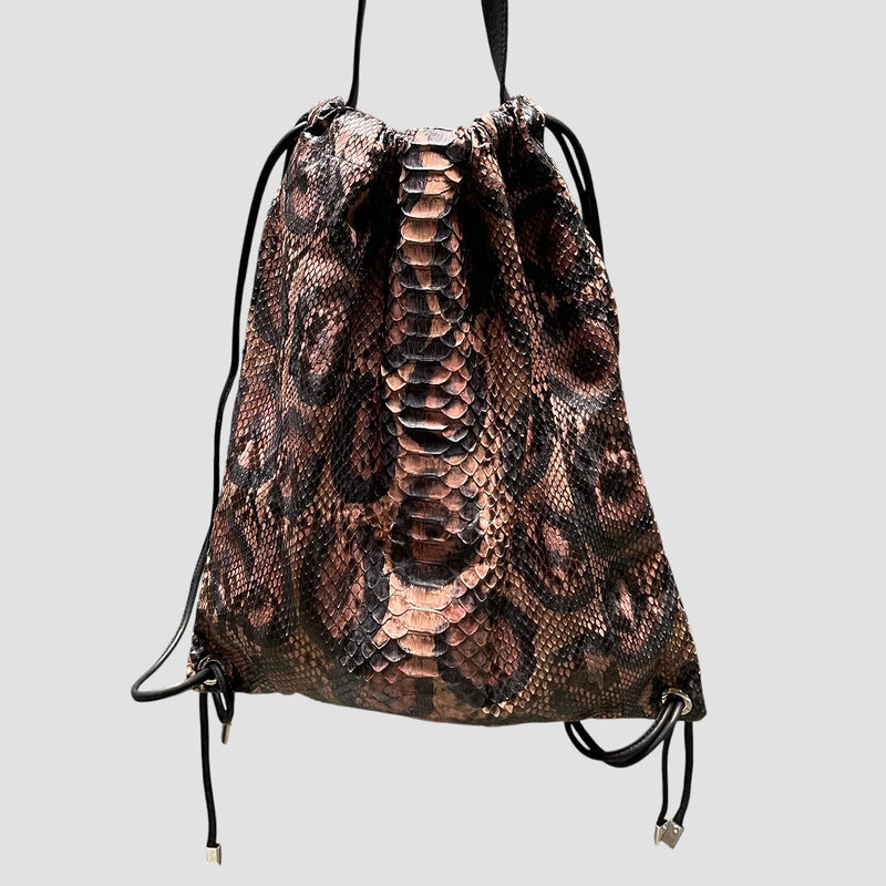 Python leather backpack