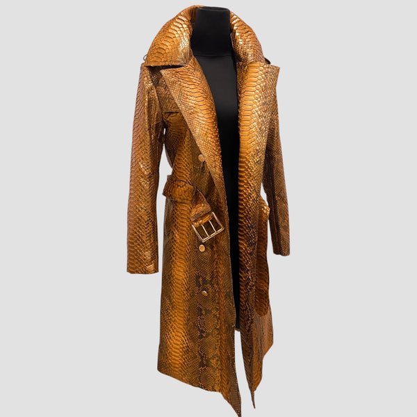 PYTHON LEATHER COAT