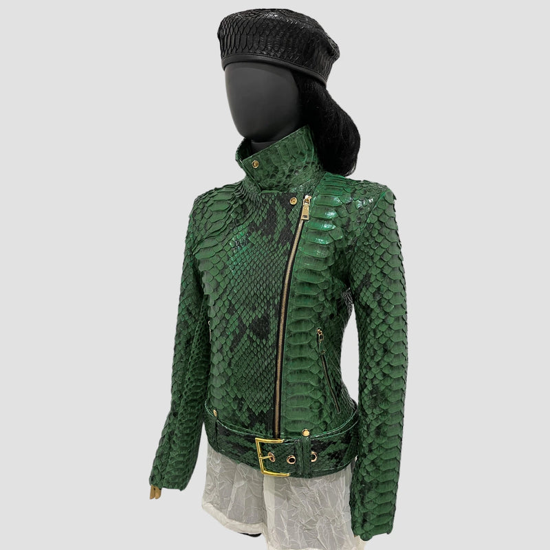 King python leather biker jacket