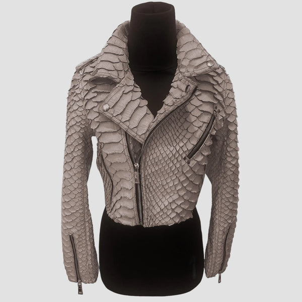 KING PYTHON LEATHER BIKER JACKET