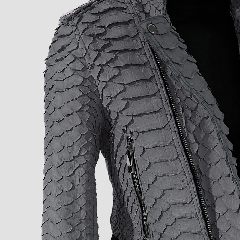 King python leather biker jacket