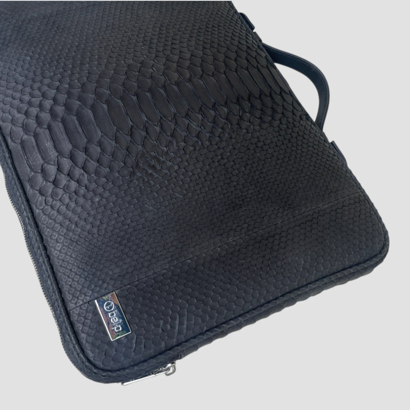 Python leather briefcase