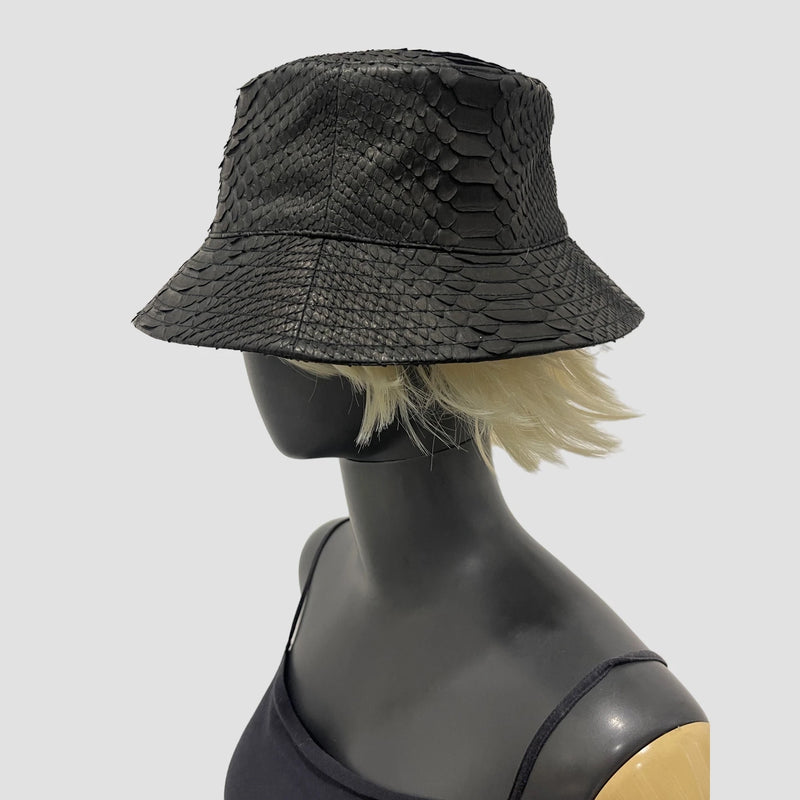 Python leather hat