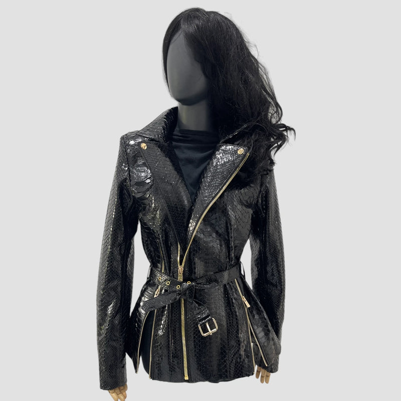 Python leather jacket