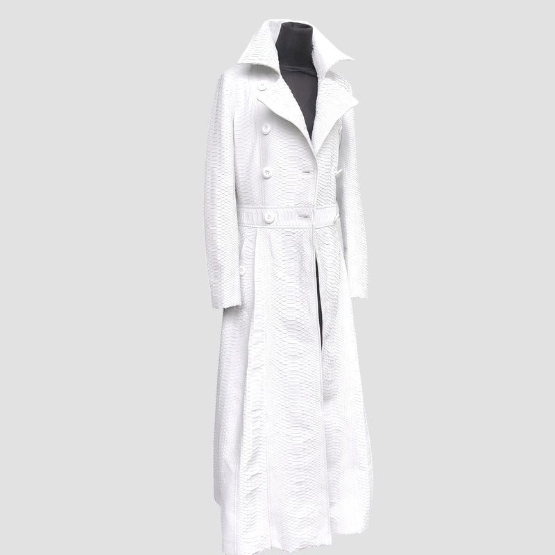 Python leather coat