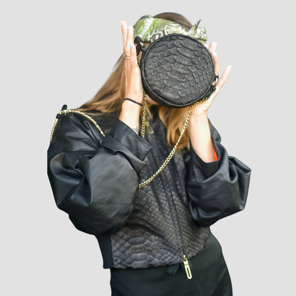 DRAGON PYTHON LEATHER BAG