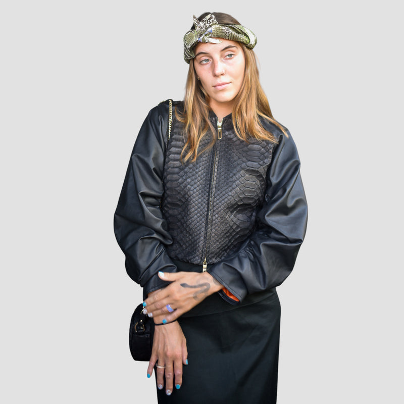 Python leather jacket