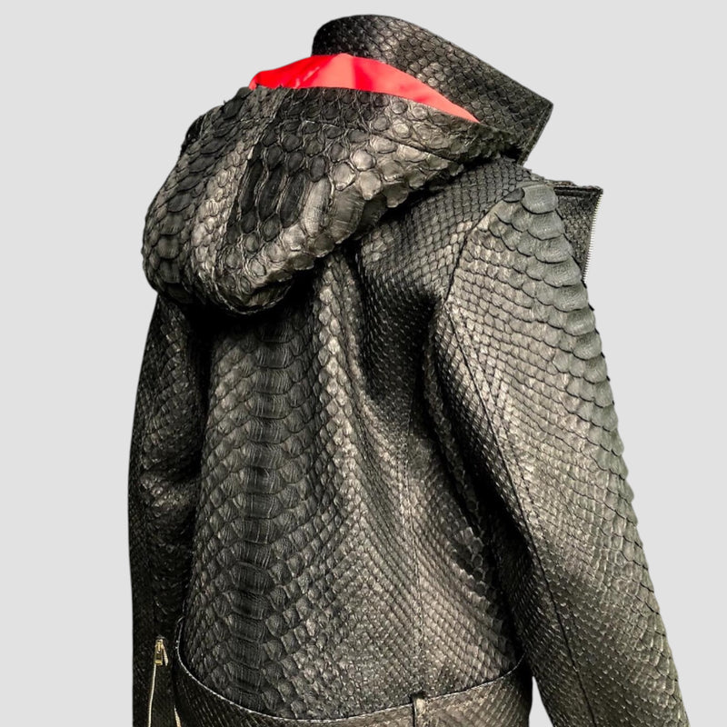 King python leather biker jacket