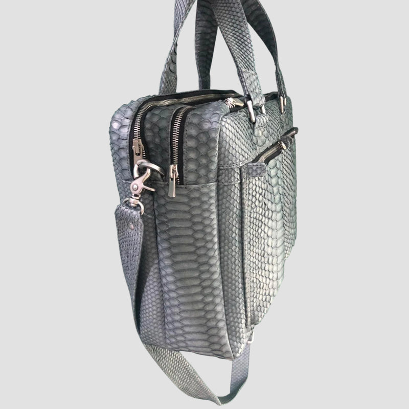 Python leather briefcase