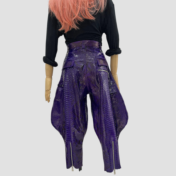 PYTHON LEATHER PANTS