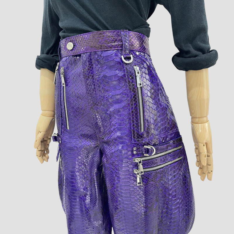 Python leather pants