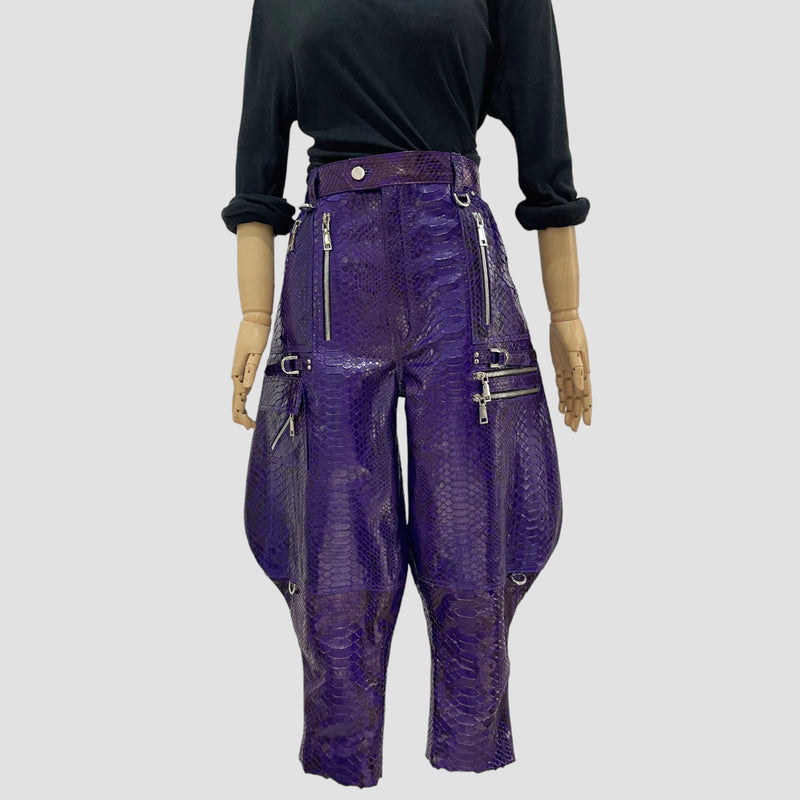 Python leather pants