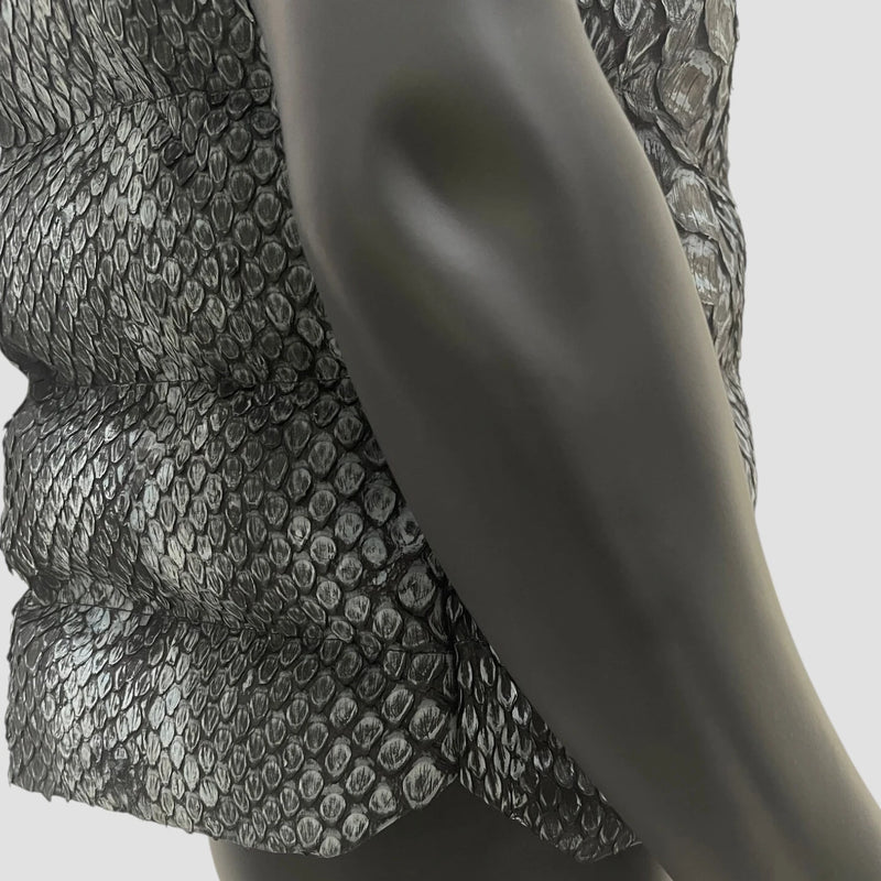King python leather duck down vest