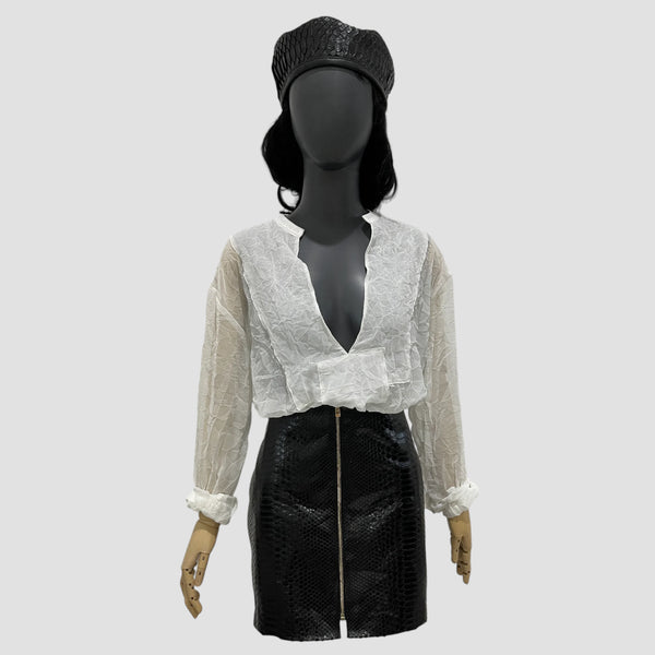 PYTHON LEATHER SKIRT