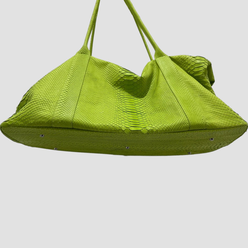 Python leather duffel bag