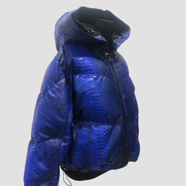 DUCK DOWN PYTHON LEATHER JACKET