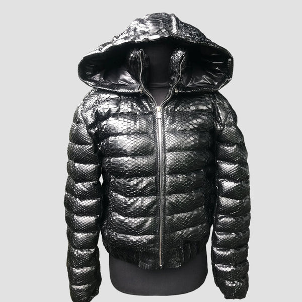 DUCK DOWN PYTHON LEATHER JACKET