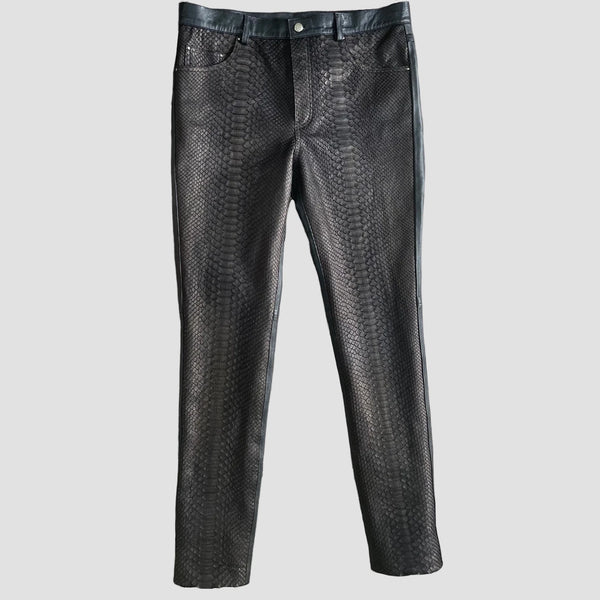 PYTHON LEATHER PANTS