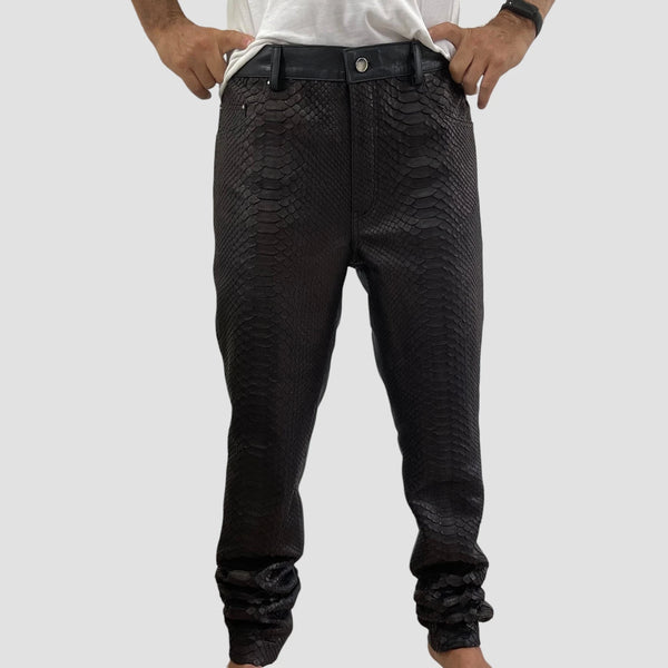 PYTHON LEATHER PANTS