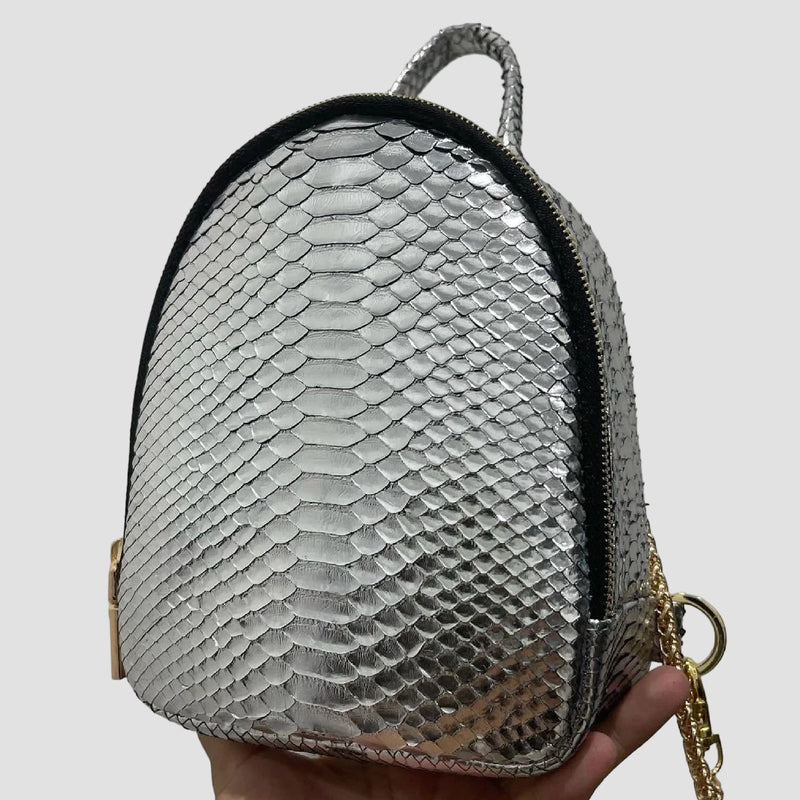 Python leather backpack