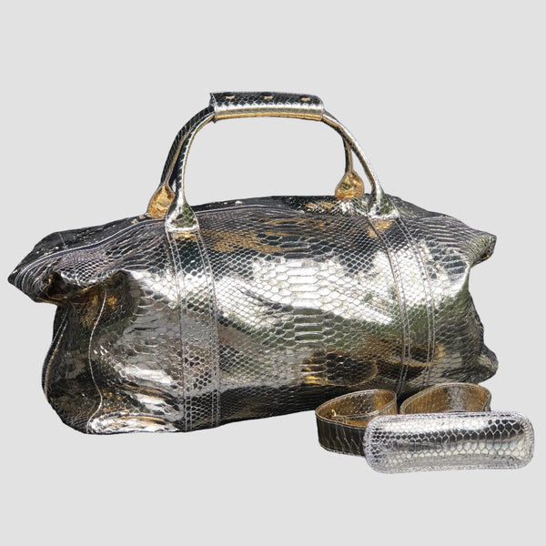 PYTHON LEATHER DUFFEL BAG