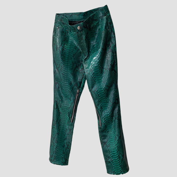 PYTHON LEATHER PANTS