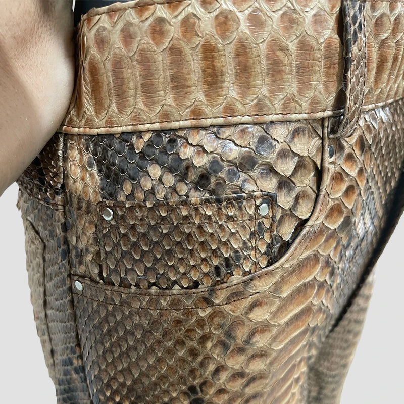 Python leather pants