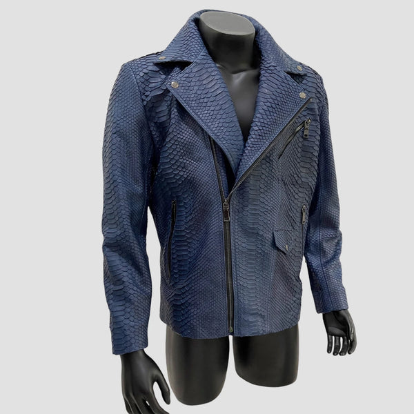 PYTHON LEATHER BIKER JACKET