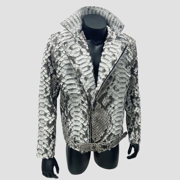 KING PYTHON LEATHER BIKER JACKET