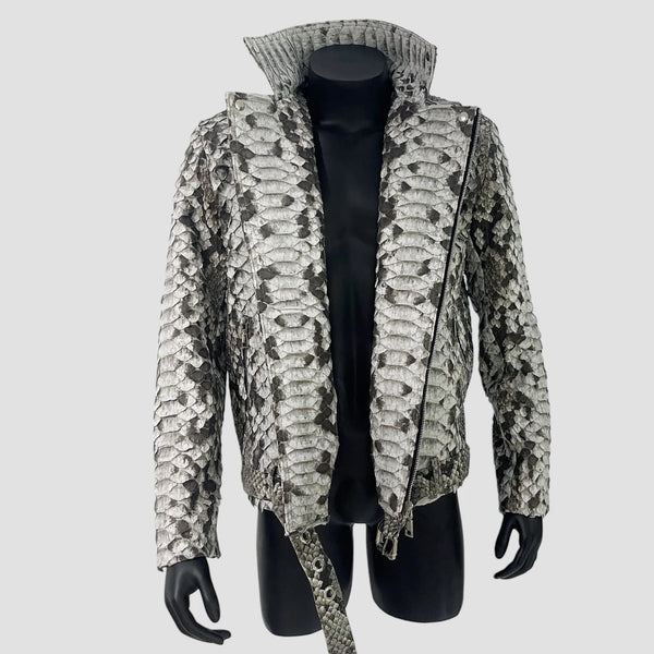 KING PYTHON LEATHER BIKER JACKET