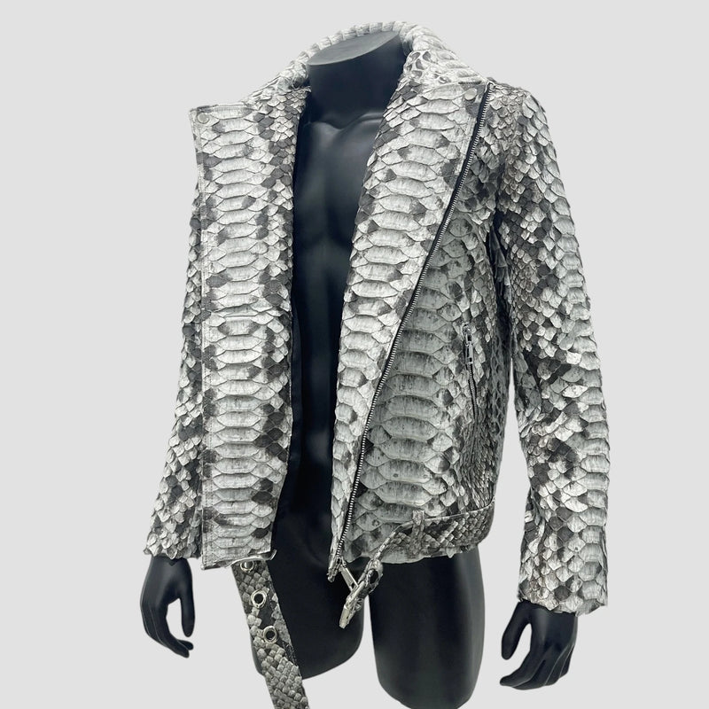 King python leather biker jacket