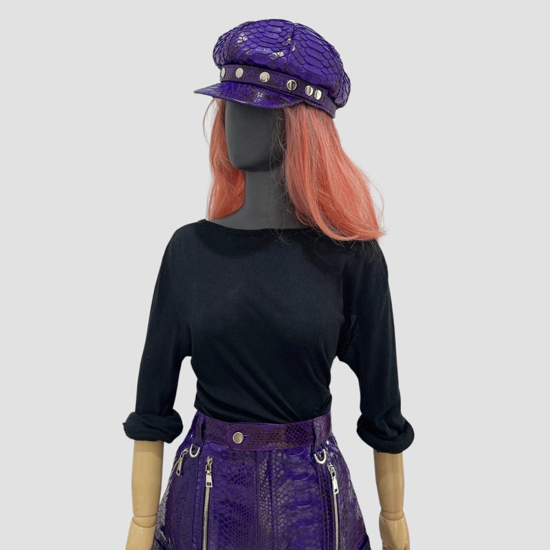 Python leather hat