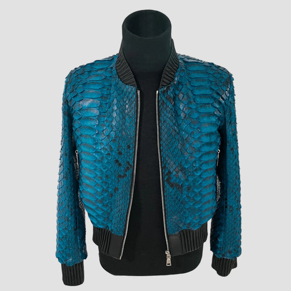 KING PYTHON LEATHER BOMBER JACKET