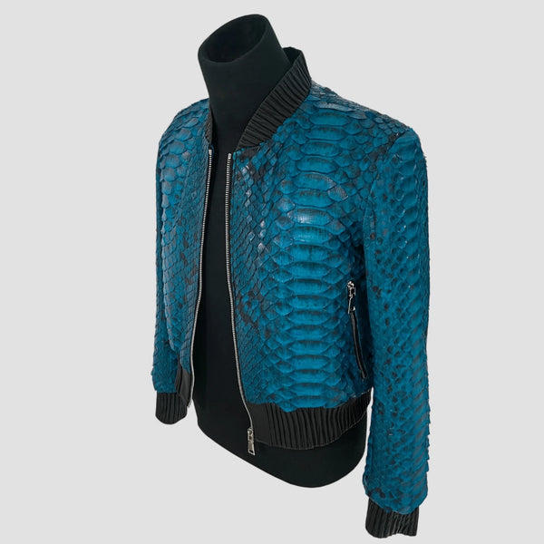 KING PYTHON LEATHER BOMBER JACKET