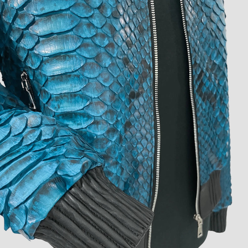 King python leather bomber jacket