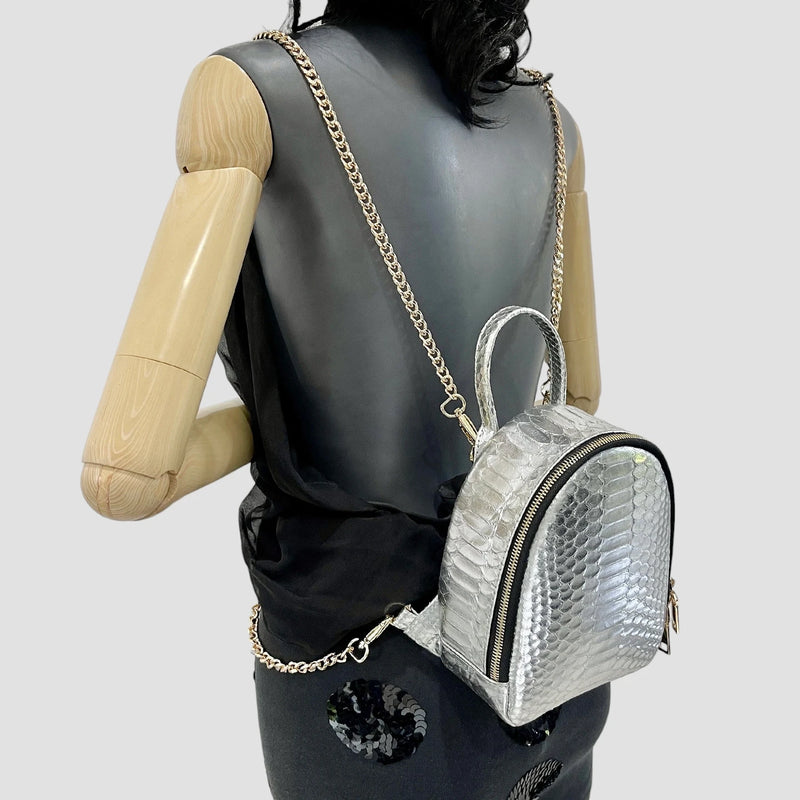 Python leather backpack