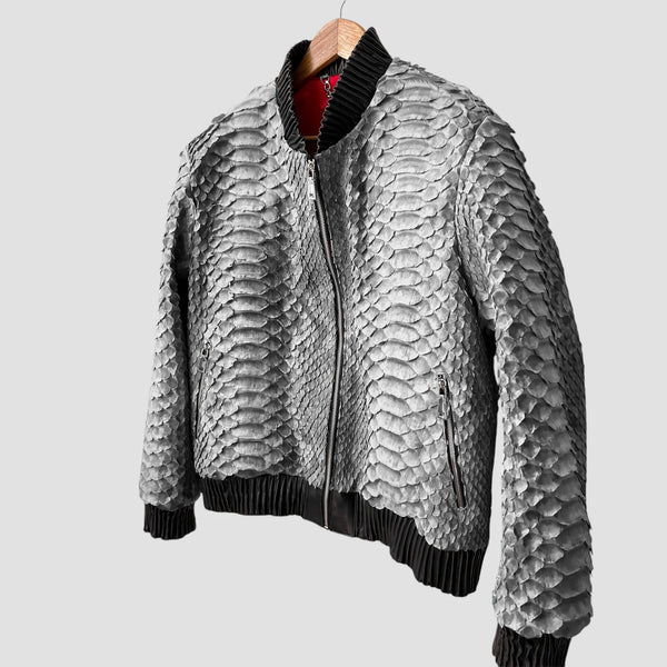 KING PYTHON LEATHER BOMBER JACKET