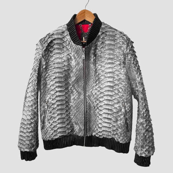 KING PYTHON LEATHER BOMBER JACKET