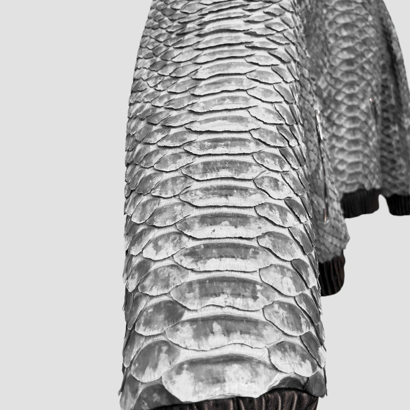 King python leather bomber jacket