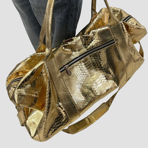 PYTHON LEATHER DUFFEL BAG