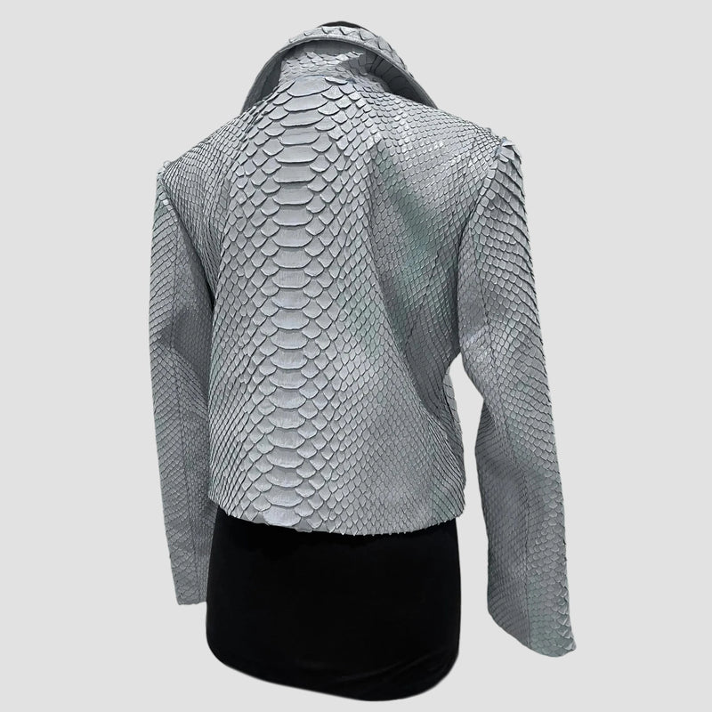 King python leather biker jacket
