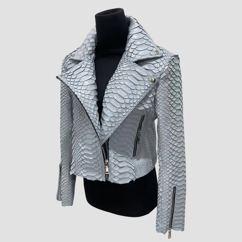 King python leather biker jacket